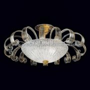 【MURANO GLASS CHANDELIERS】イタリア・ヴェネチアンガラスシーリングライト3灯「IPPOLITA」（W700×H300mm）<img class='new_mark_img2' src='https://img.shop-pro.jp/img/new/icons1.gif' style='border:none;display:inline;margin:0px;padding:0px;width:auto;' />