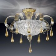 【MURANO GLASS CHANDELIERS】イタリア・ヴェネチアンガラスシーリングライト3灯「IRMA」（W550×H400mm）<img class='new_mark_img2' src='https://img.shop-pro.jp/img/new/icons1.gif' style='border:none;display:inline;margin:0px;padding:0px;width:auto;' />