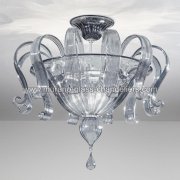 【MURANO GLASS CHANDELIERS】イタリア・ヴェネチアンガラスシーリングライト6灯「MARINELLA」（W560×H570mm）