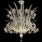 【MURANO GLASS CHANDELIERS】イタリア・ヴェネチアンガラスシーリングライト6灯「PERSEFONE」（W1050×H1200mm）