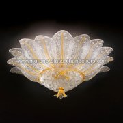 【MURANO GLASS CHANDELIERS】イタリア・ヴェネチアンガラスシーリングライト6灯「SAMANTA」（W670×H250mm）<img class='new_mark_img2' src='https://img.shop-pro.jp/img/new/icons1.gif' style='border:none;display:inline;margin:0px;padding:0px;width:auto;' />