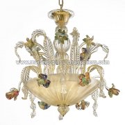 【MURANO GLASS CHANDELIERS】イタリア・ヴェネチアンガラスシーリングライト3灯「SAN CLEMENTE」（W600×H700mm）<img class='new_mark_img2' src='https://img.shop-pro.jp/img/new/icons1.gif' style='border:none;display:inline;margin:0px;padding:0px;width:auto;' />