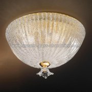 【MURANO GLASS CHANDELIERS】イタリア・ヴェネチアンガラスシーリングライト3灯「SEVERA」（W400×H250mm）<img class='new_mark_img2' src='https://img.shop-pro.jp/img/new/icons1.gif' style='border:none;display:inline;margin:0px;padding:0px;width:auto;' />