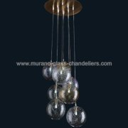 【MURANO GLASS CHANDELIERS】イタリア・ヴェネチアンガラスペンダントライト8灯「CELIA」（W500×H1500mm）