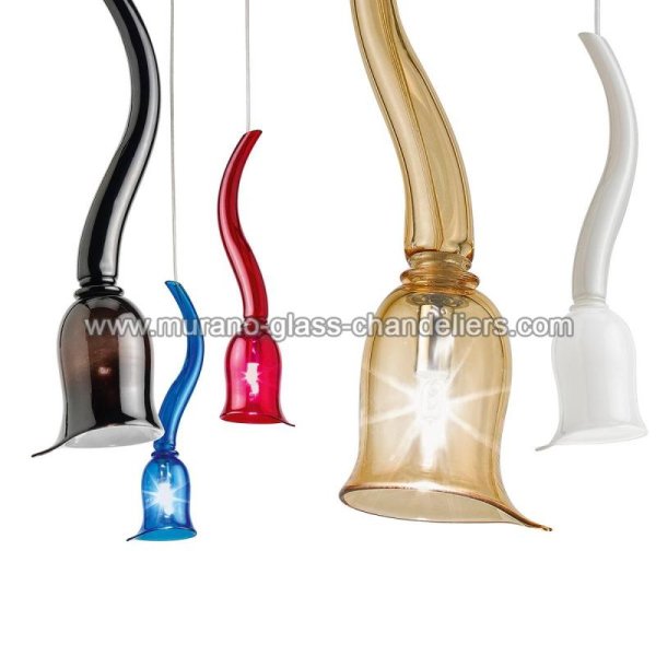 MURANO GLASS CHANDELIERSۥꥢͥ󥬥饹ڥȥ饤1ʥ֥롼ˡGIGLIOLAסW120H450mm