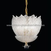 【MURANO GLASS CHANDELIERS】イタリア・ヴェネチアンガラスペンダントライト5灯「LUIGIA」（W350×H370mm）