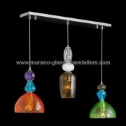 【MURANO GLASS CHANDELIERS】イタリア・ヴェネチアンガラスペンダントライト3灯「MAVIS」（W800×D120×H800mm）<img class='new_mark_img2' src='https://img.shop-pro.jp/img/new/icons1.gif' style='border:none;display:inline;margin:0px;padding:0px;width:auto;' />