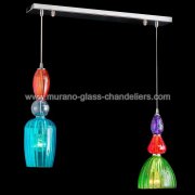 【MURANO GLASS CHANDELIERS】イタリア・ヴェネチアンガラスペンダントライト2灯「MILLIE」（W600×D110×H700mm）<img class='new_mark_img2' src='https://img.shop-pro.jp/img/new/icons1.gif' style='border:none;display:inline;margin:0px;padding:0px;width:auto;' />