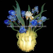 【MURANO GLASS CHANDELIERS】イタリア・ヴェネチアンガラステーブルライト1灯「IRIS BLU」（W500×H550mm）<img class='new_mark_img2' src='https://img.shop-pro.jp/img/new/icons1.gif' style='border:none;display:inline;margin:0px;padding:0px;width:auto;' />