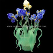【MURANO GLASS CHANDELIERS】イタリア・ヴェネチアンガラステーブルライト2灯「IRIS BLU」（W300×H400mm）<img class='new_mark_img2' src='https://img.shop-pro.jp/img/new/icons1.gif' style='border:none;display:inline;margin:0px;padding:0px;width:auto;' />