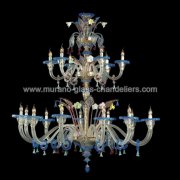 【MURANO GLASS CHANDELIERS】イタリア・ヴェネチアンガラスシャンデリア18灯「ANASTASIA」（W1400×H1550mm）