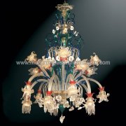 【MURANO GLASS CHANDELIERS】イタリア・ヴェネチアンガラスシャンデリア20灯「IMMACOLATA」（W1600×H2050mm）