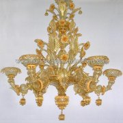 【MURANO GLASS CHANDELIERS】イタリア・ヴェネチアンガラスシャンデリア6灯「MIDNA」（W900×H1300mm）<img class='new_mark_img2' src='https://img.shop-pro.jp/img/new/icons1.gif' style='border:none;display:inline;margin:0px;padding:0px;width:auto;' />