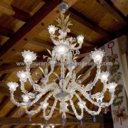 【MURANO GLASS CHANDELIERS】イタリア・ヴェネチアンガラスシャンデリア15灯「SAN FRANCESCO」（W1400×H1800mm）