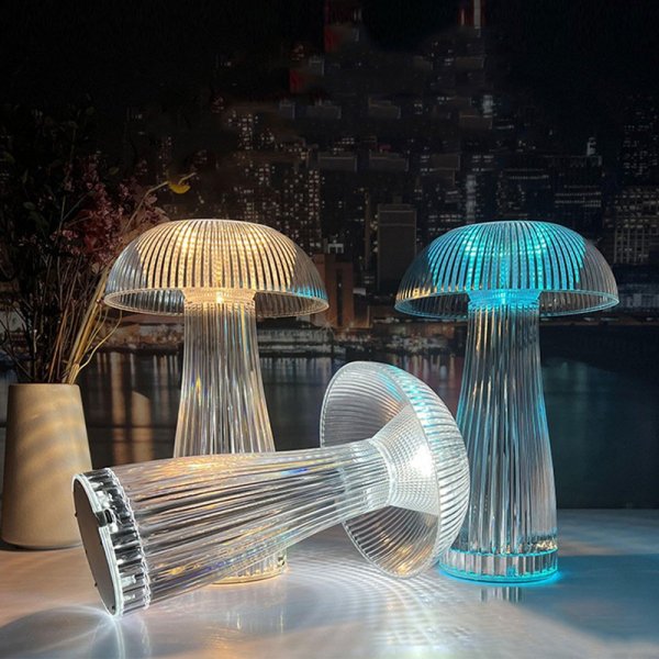 デザイン照明 キノコ型透明クリスタルテーブルライト　ヨーロピアン　（Φ155×H255mm） 