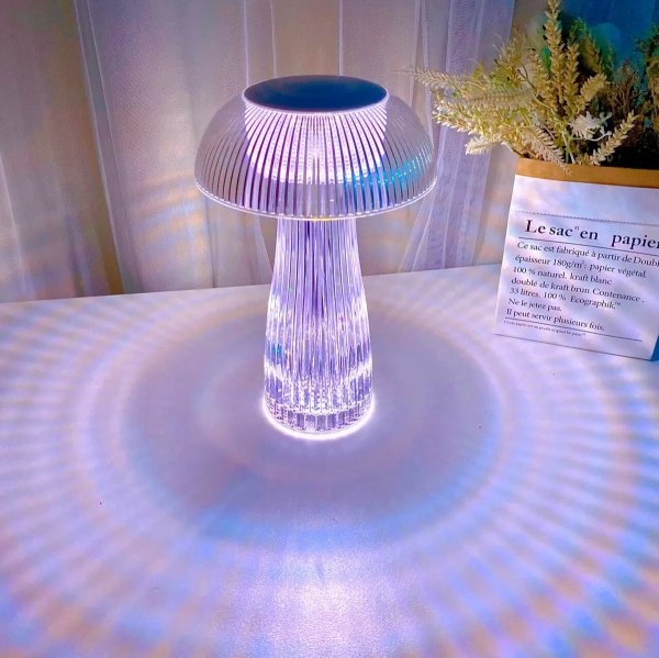 デザイン照明 キノコ型透明クリスタルテーブルライト　ヨーロピアン　（Φ155×H255mm） 