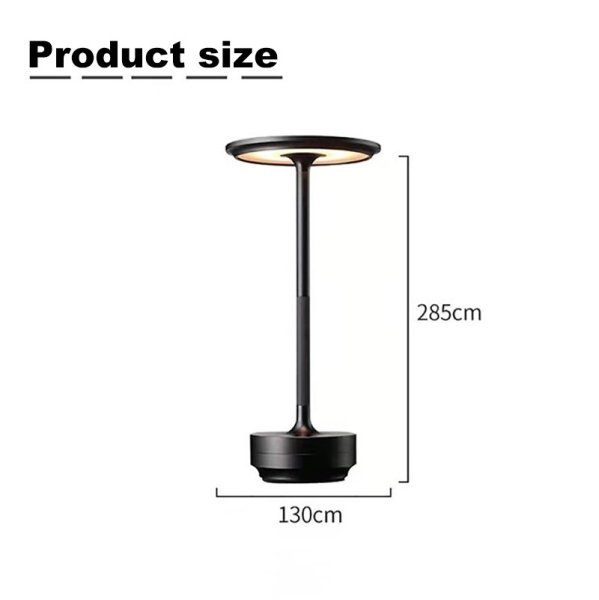 デザイン照明　テーブルランプ　USB充電式　ブラック／ゴールド／シルバー（W180×H280mm） 