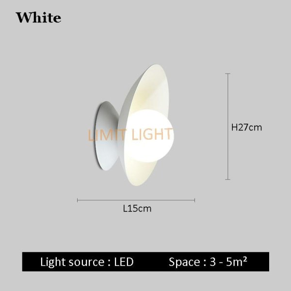 デザイン照明　ウォールランプ　モダン　北欧スタイル　ブラック／ホワイト（L150 x H270mm） 