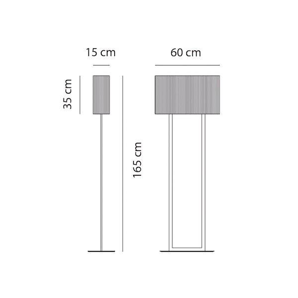 Axolight ꥢƥꥢClavius PTBasis Chrom, Seidenschirm Sandfarben (W600D150H1650mm) 