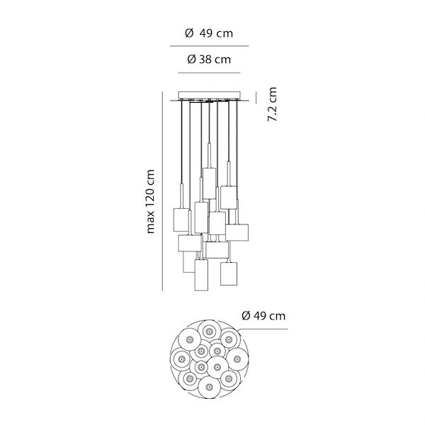 Axolight ꥢƥꥢSpillray SP12Grau (490mm) 