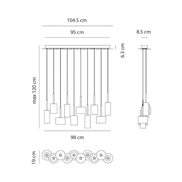 Axolight ꥢƥꥢSpillray SP10Kristall (W1045D190mm) 