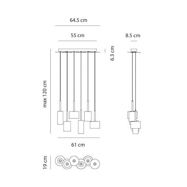 Axolight ꥢƥꥢSpillray SP6Metallic Bronze (W645D190mm) 