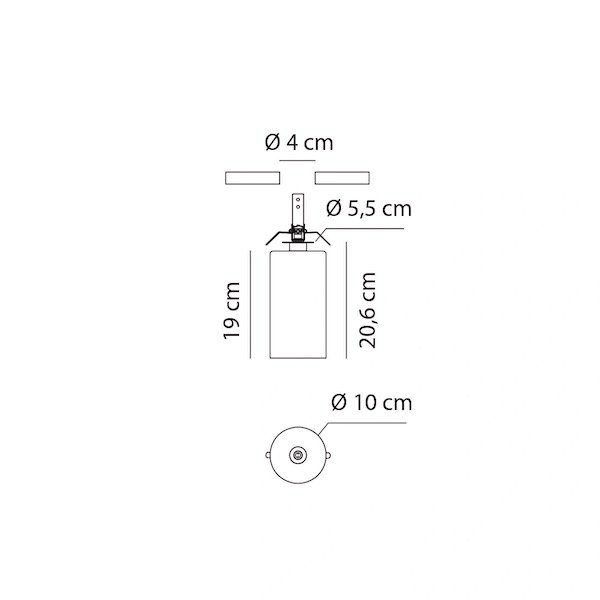 Axolight ꥢƥꥢSpillray PL M IGrau (100H206mm) 