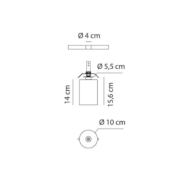 Axolight ꥢƥꥢSpillray PL P IGrau (100H156mm) 