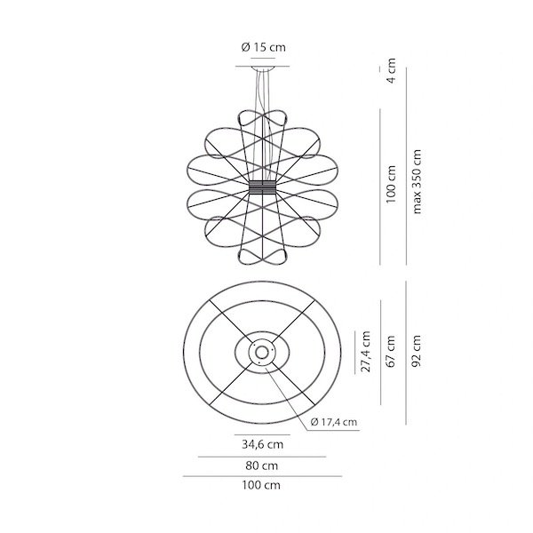 Axolight ꥢƥꥢHoops SP6Schwarz (W1000D920H1000mm) 