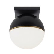【TECH LIGHTING】アメリカ・ボール型シーリングライト「AKOVA」1灯Matte Black／Aged Brass（W180×L180×H200mm）