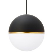 【TECH LIGHTING】アメリカ・ボール型ペンダントライト「AKOVA」1灯Matte Black／Aged Brass（φ350mm）
