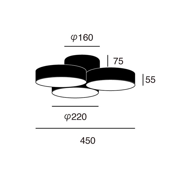 ファントム LED シーリングランプ「Glow-Phantom LED」1灯・全4色（φ450mm）〜約12畳用 