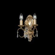 【Asfour Crystal】エジプト・クリスタルウォールブラケット アンティークゴールド 2灯 (Φ270×H250mm)