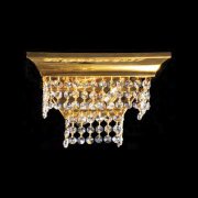 【Asfour Crystal】エジプト・クリスタルウォールブラケット ゴールド 2灯 (Φ250×H160mm)