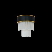 【Asfour Crystal】エジプト・クリスタルウォールブラケット ゴールド、マットブラック 3灯 (Φ310×H330mm)