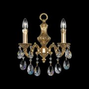 【Asfour Crystal】エジプト・クリスタルウォールブラケット アンティークゴールド 2灯 (Φ320×H390mm)