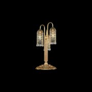 【Asfour Crystal】エジプト・クリスタルテーブルライト アンティークゴールド 3灯 (Φ240×H550mm)