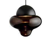 【DESIGN BY US】デンマーク・北欧照明 ガラスボールペンダント照明 「Nutty XL – Brown, Black」LED（Φ300×H290mm）
