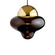 【DESIGN BY US】デンマーク・北欧照明 ガラスボールペンダント照明 「Nutty XL – Brown, Gold」LED（Φ300×H290mm）