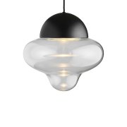 【DESIGN BY US】デンマーク・北欧照明 ガラスボールペンダント照明 「Nutty XL – Clear, Black」LED（Φ300×H290mm）