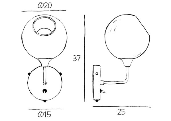 DESIGN BY USۥǥޡ̲ 饹ܡ륦饤 Ballroom The Wall Short – Amber1ʦ200D250H370mm