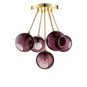 【DESIGN BY US】デンマーク・北欧照明 ガラスボールペンダント照明 「Ballroom – Purple Rain」5灯（W680×H660mm）