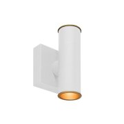 【MARETTI】オランダ・LEDウォールライト「HICKS」2灯 WHITE（φ54×H170mm）