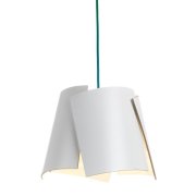 【Bsweden】スウェーデン・インテリア照明「Leaf white lamp」リーフホワイトランプ 1灯 ホワイト-ターコイズ（W360×H280mm）