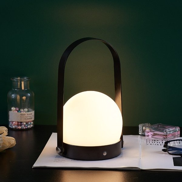 インテリア照明 充電式LEDテーブルランプ ブラック／ホワイト