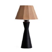 【MOARE】日本製・飛騨木のサステナブルな木製照明 「ティーポスタンド」 ブラック×メイプル 1灯(Φ162×H303mm) 