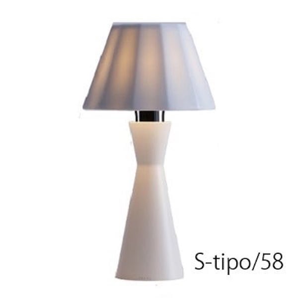 インテリア照明「ティーポスタンド（支柱：ホワイト　セード：白磁）」テーブルライト1灯 (Φ162×H303mm)