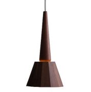 【MOARE】日本製・飛騨木のサステナブルな木製照明 「ティーポペンダント」 ウォルナット 1灯(Φ162×H313mm) 