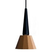 【MOARE】日本製・飛騨木のサステナブルな木製照明 「ティーポペンダント」 ブラック／オーク 1灯(Φ162×H313mm) 