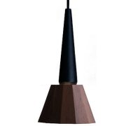 【MOARE】日本製・飛騨木のサステナブルな木製照明 「ティーポペンダント」 ブラック／ウォルナット 1灯(Φ162×H313mm) 